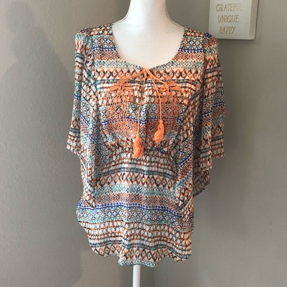 Joy Joy Tops - 5 for $25 • Joy Joy Patterned Flutter Sleeve Top